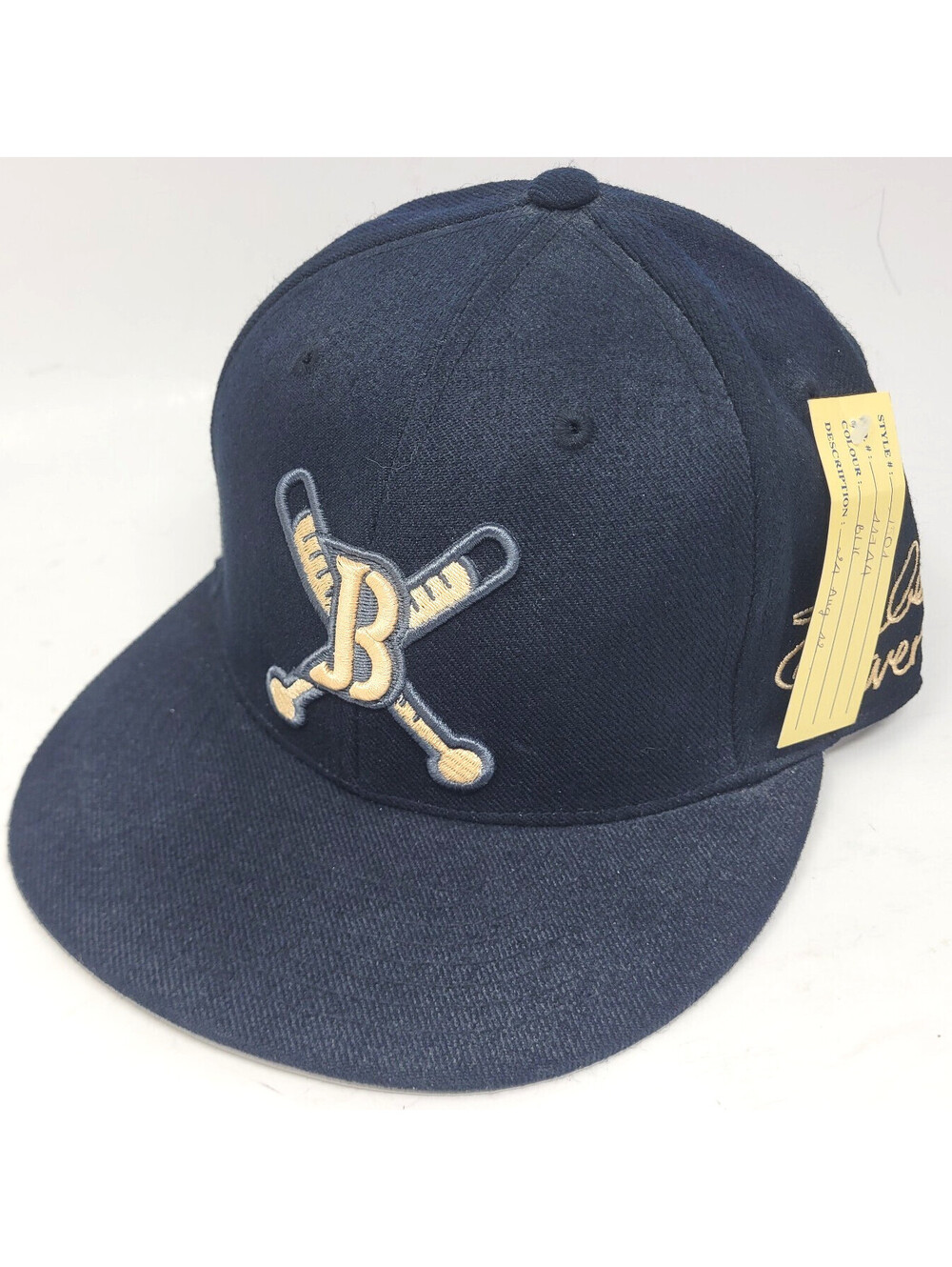 Justin Bieber Fever Fitted Cap Navy JB Crossed Bats Logo 7 1/8 - 7 1/4 Hat NWT
